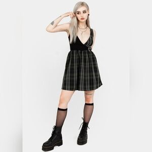 NWT Disturbia Wrap Suspender Checkmate Mini Dress sz 16
